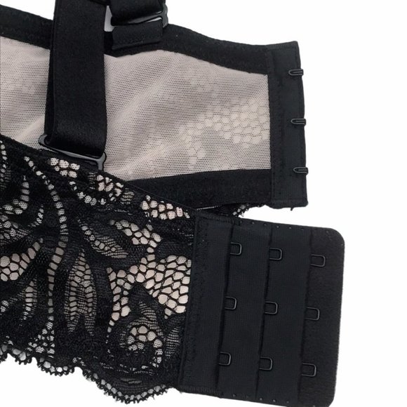 Paramour by Felina Sophia full figure balconette counter bra In Black Lace NWT - Picture 11 of 12